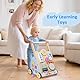 Lauflernwagen Holz, Lauflernwagen Baby Lauflernhilfe mit Rädern & Bauklötzen Spielgeräte Aktivitätszentrum Set, Multifunktion Baby Walker Spielzeug Geschenk für Kleinekinder Kinder 10 Mon. - 1-2 Jhr.