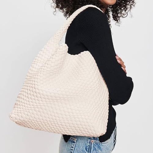 Image of Geelyda Woven Tote Bag for Women with Purse, Fashion Shoulder Hobo Underarm Bags, Large Woven Handmade Work Commuter Day Bags