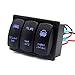 Switch Panel,Ausdin Rocker Switch Light Bar Rocker Switch Panel Switch Panel Waterproof Light Bar Switches Toggle Switch 12V 14AWG Pre-Wired Marine Switch Panel Wiring Pre-wired Easy Installation