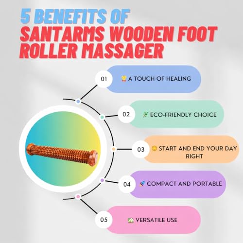 Image of Wooden Acupressure Foot Massager Roller for Pain Relief, Blood Circulation, Stress Relief, Free Feet and Relaxation at Home - 12inch
