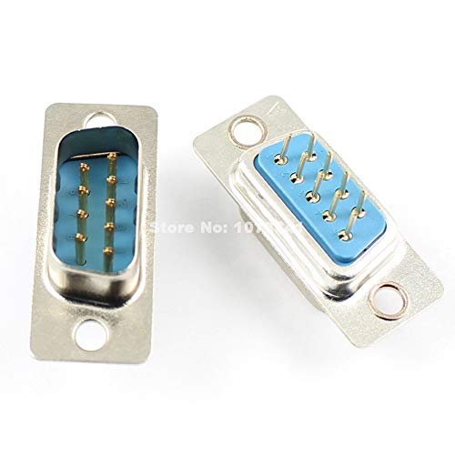 Gimax 100 Pcs Per Lot D-SUB DIP 9 Pin Male Solder Type Straight Round Pin Adapter Connector Socket 2 Rows