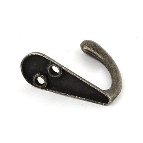 Image of uxcell 35mm Long Vintage Style Screw Fixing Clothes Hanger Hook Bronze Tone 10 PCS