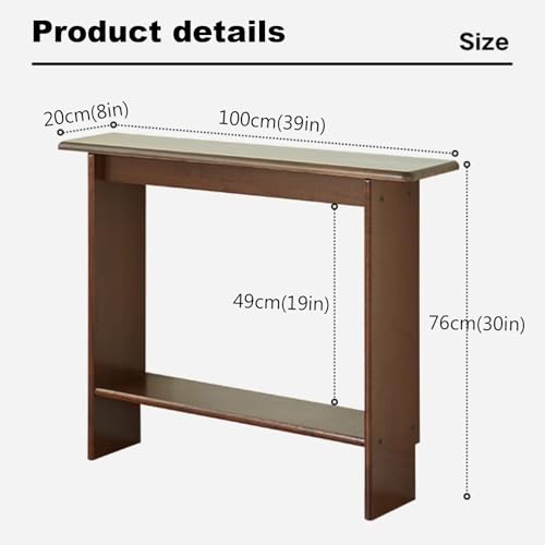 Mesa consola de granja de madera marron rustica para pasillo y entrada 3