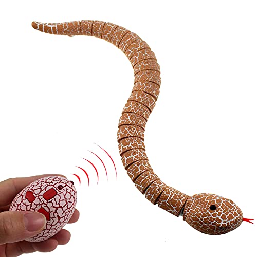 Escomdp RC Snake Infrared Remote Control Animal Car Vehicle Realistic Electric Electronic Kids Prank Scary Toy for Birthday Halloween Christmas (Orange-pink)