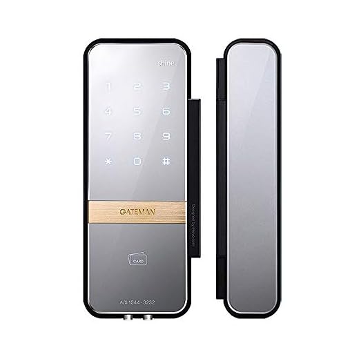 Gateman Shine Digital Glass Lock with Strike Holder - Magic Mirror Keypad, Master Mode, Forced Lock, Low Battery Alarm, Emergency Power Supply
