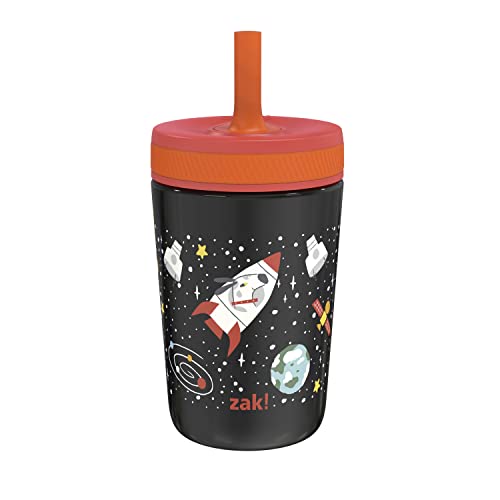 Image of Zak Designs Kelso Toddler Cups For Travel or At Home, 12oz Vacuum Insulated Stainless Steel Sippy Cup With Leak-Proof Design is Perfect For Kids (Spaceships)