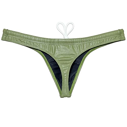 Men's Shiny Metallic Swimwear Male Pouch Swim Thong Drawstring Bathing Suit Bikini Board Surf Tangas Sport Swimsuits4