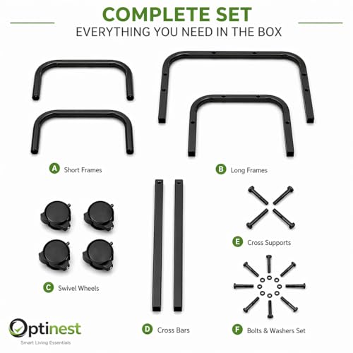 Image of Heavy-Duty Metal Cooler Stand with Wheels | Rust-Resistant White Finish | Non-Locking 4 Wheels | 100kg Load Capacity | Movable Base Trolley for Home & Outdoor Use (Black)