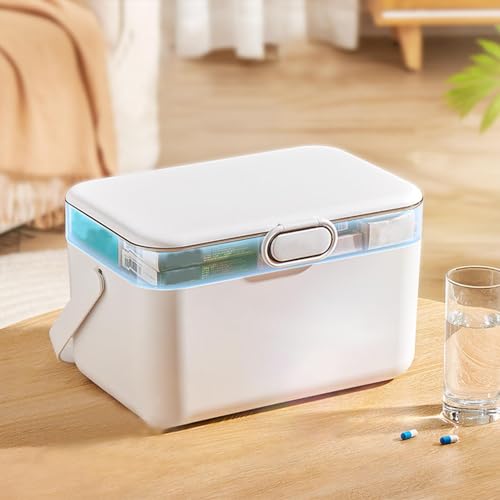 Caja de medicina portátil con doble capa para el hogar 5