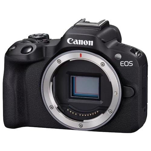 Image of Canon EOS R50 Mirrorless Camera Body (Black) 5811C002 Bundle with Sandisk 128GB Memory Card, Deco Essentials Camera Bag and Photography Guidebook