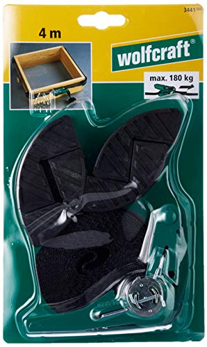 wolfcraft Ratschen-Bandspanner 4 m I 3441000 I Multifunktional einsetzbar: als normaler Zurrgurt oder mit Spannbacken als Rahmenspanner (Packung mit 2)