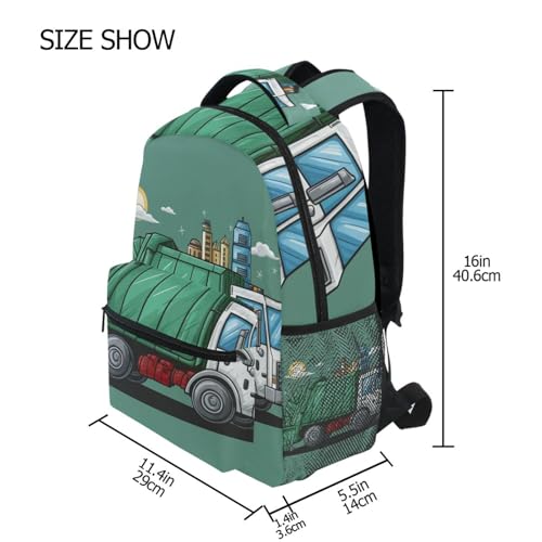 Garbage Truck Trash Bin Cartoon Boys Girls Kids School Backpacks Bookbag, School Bag Travel Backpack Daypack4