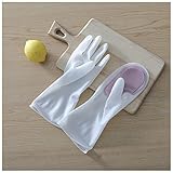 Magic Dishwashing Silicone Gloves Housework Cleaning Laundry Waterproof Plastic Leather Kitchen Tools Supplies(Purple)