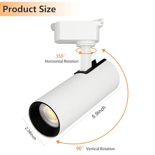 Image of 24 Pack White H Type LED Track Lighting Kit 6000K | Dimmable LED Spotlight 20W 2700lm High Brightness 26.21ft Track Rail Adjustable Angle Complete Lighting System