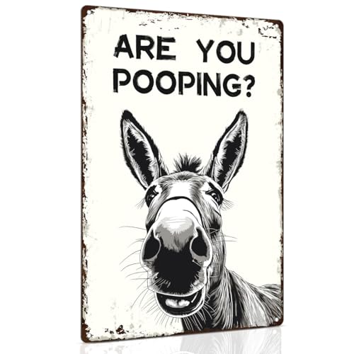 ALKB Funny Donkey Are You Pooping Metal Signs Vintage Farmhouse