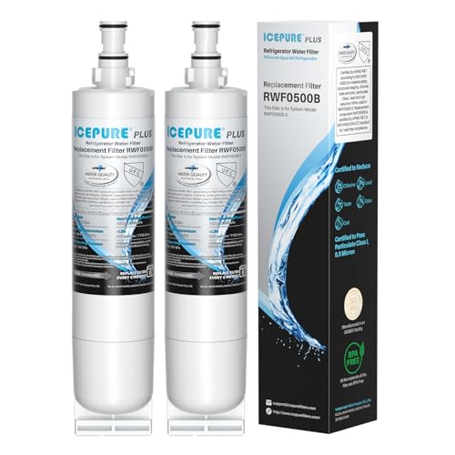 Image of ICEPURE PLUS 4396508 NSF /ANSI 53 & 42 Certified Refrigerator Water Filter, Remove Lead, Replacement for EDR5RXD1, Everydrop Filter 5, Whirlpool 4396510, WF-NLC240V, PNL240V Kenmore 46-9010 9085, 2PACK