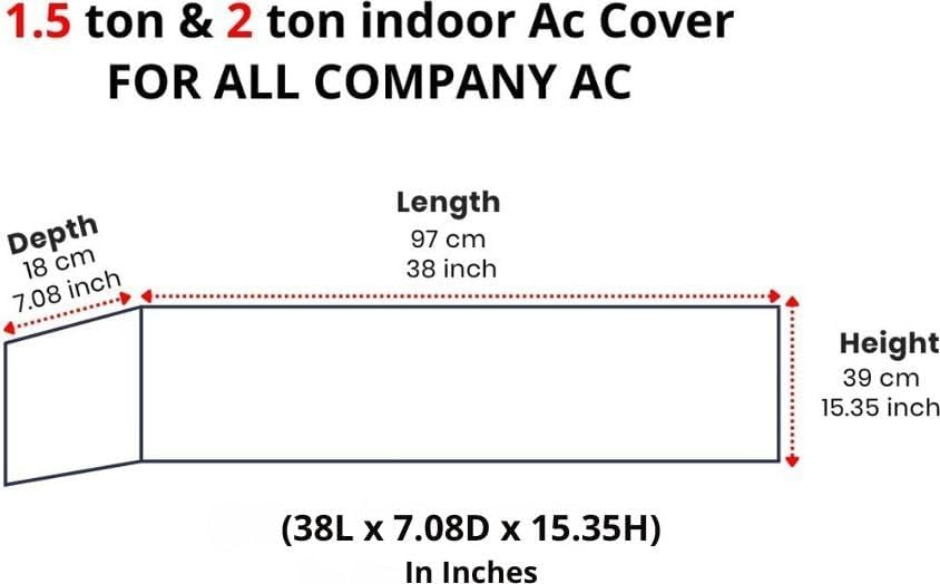 Image of Cotton Net Split AC Cover Indoor Unit for 2 Ton Capacity AC, Premium Work Indoor AC Dust Protection Cover Designer Summer Ac Cover for 2 Ton Ac (38 X 15.35 X 7.8 inch, Orange Flower)