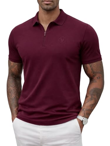 Image of Veirdo Men's Regular Fit Interlock Polo T-Shirt, Cotton Fabric, Half Sleeves,Stylish Collared Neck, Perfect for Casual and Office Wear, Soft, Comfortable (S-2XL)