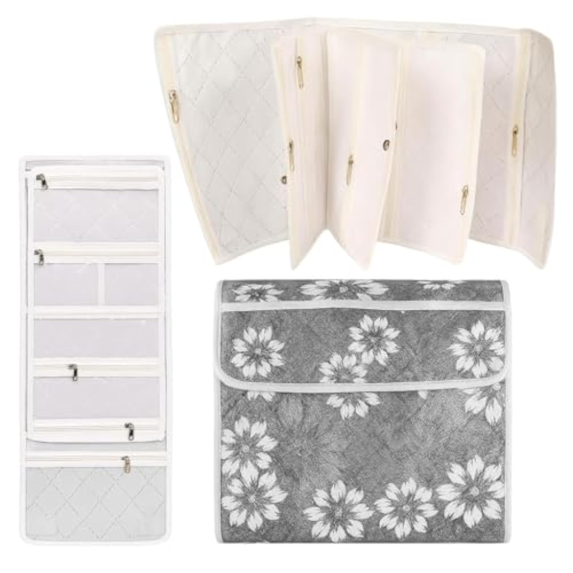 Foldable Jewelry, Makeup & Cosmetics Organizer Pouch, Travel-Friendly
