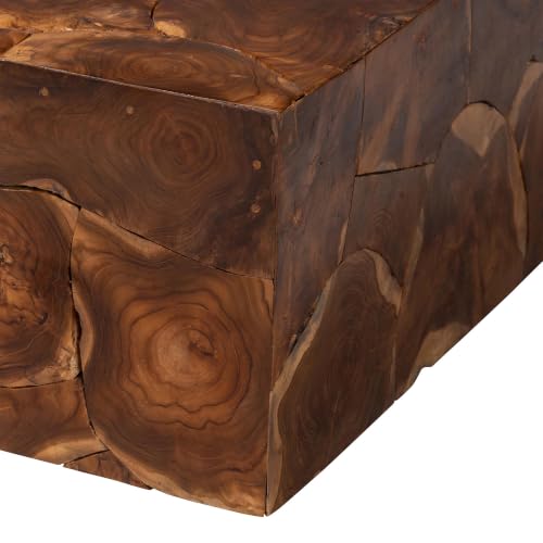 Image of Bali & pari Eldora Teak Wood Coffee Table | Handcrafted Live-Edge Accent Table