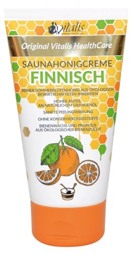 Saunahonig-Creme 150g Finnisch | wirkt beruhigend und entspannend | Perfekt nach dem Saunagang geeignet | mit Peeling-Effekt | 100% natürlich ohne Chemie und Konservierungsstoffe