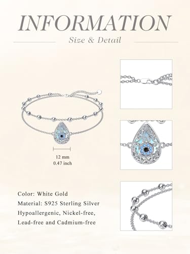 Image of 925 Sterling Silver Layered Ankle Bracelets for Women Jewelry Gifts | 925 Sterling Silver Layered Sea Turtles /Elephant /Wave Anklet Animal Bracelet Summer Ocean Beach Jewelry Gifts for Women
