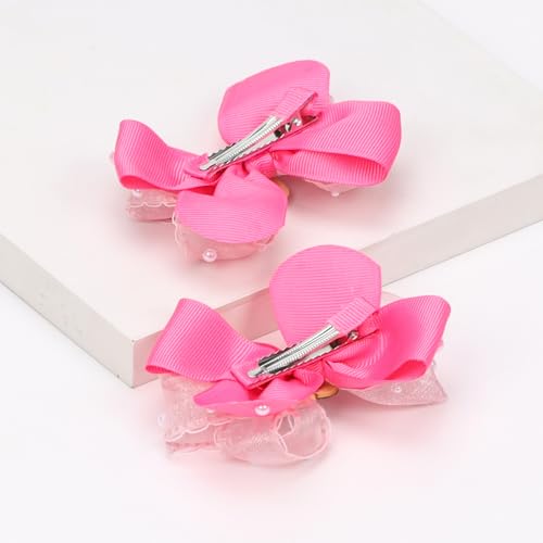 Kiszu 4.5 Inch Big Heart Hair Bows Clips miniatura 6