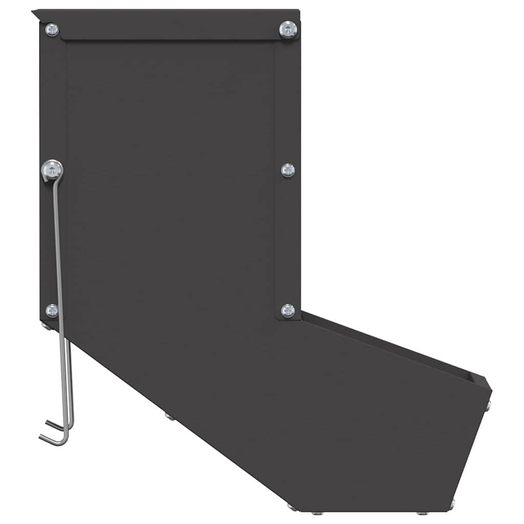 Comedero para conejos negro de acero laminado en frío, 12,5 x 26 x 28,5 cm, con capacidad de 1 kg, resistente a la intemperie, para interior y exterior, práctico montaje en pared