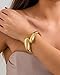 KAERUN Chunky Gold Bangle Bracelets for Women Trendy 14K Gold Plated Cuff Bracelets for Women Non Tarnish Statement Thick Twisted Hinged Open Wide Chunky Bangle Bracelets Fashion Jewelry Gifts