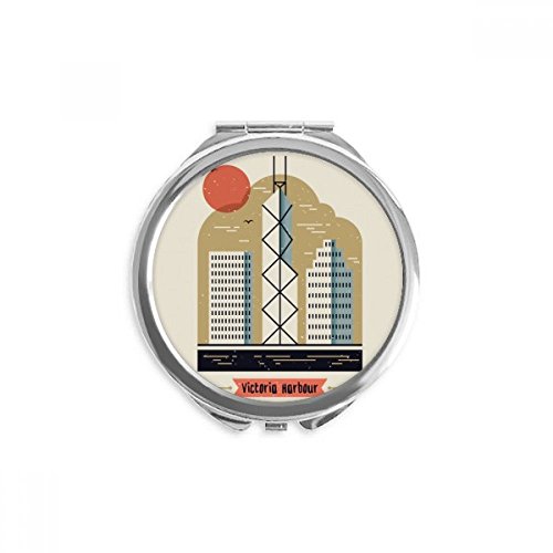 Miroir de maquillage Hong Kong Victoria Harbour de poche rond et compact