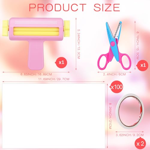 Condition photo showing New/Like New for 100 sheets 8.25 x 11.6 inches glossy thin inkjet paper paper crimper pinking shears double sided tape for chip bags crafting for inkjet printer dye ink back to school supplies (pink)