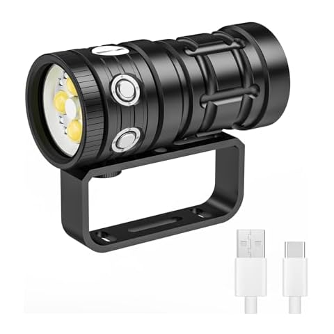HAUSBELL SSS800 Dive Light for Underwater Photography, 18000 Lumen IPX8 Waterproof Dive Torch Scuba Dive Lights 100M Depth, Submersible LED Flashlight Cover