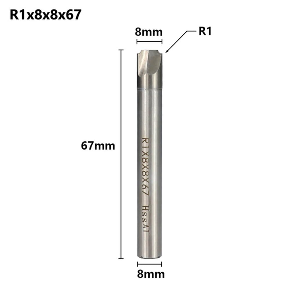 1 pieza de fresa extremo redondeado esquinas R1.0-R12 HSS, radio, broca enrutador CNC, chaflán carburo(R1.0)