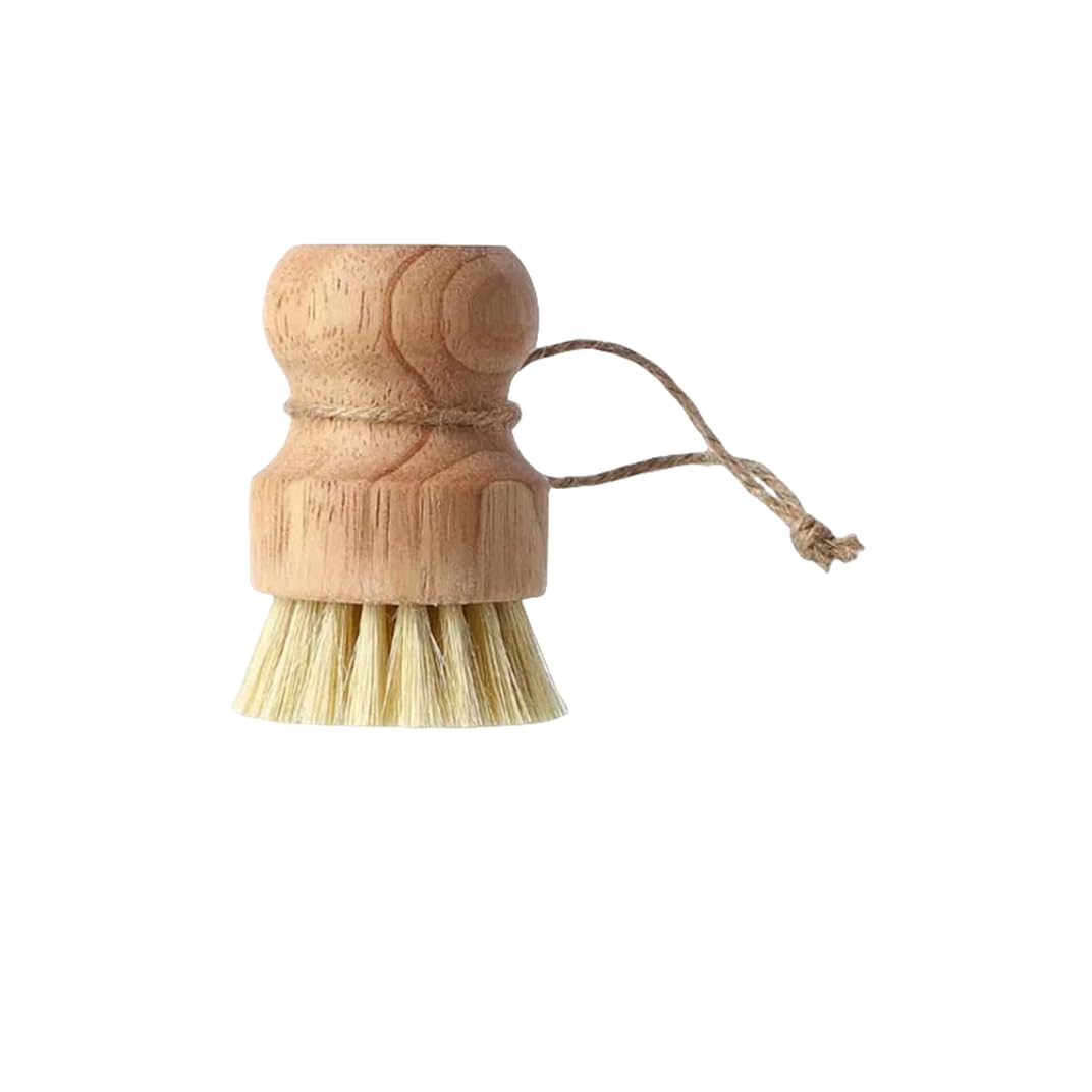 Cepillo para Platos de Cocina con Mango de Madera y sisal y Coco, Herramientas de Limpieza multifuncionales, Cepillo para Fregar de Cocina (sisal)