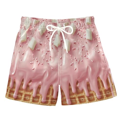 Boccsty Almond Nuts Ice Cream Boys Swim Trunks Baby Kids Swimwear Summer Toddler Beach Board Shorts 2T