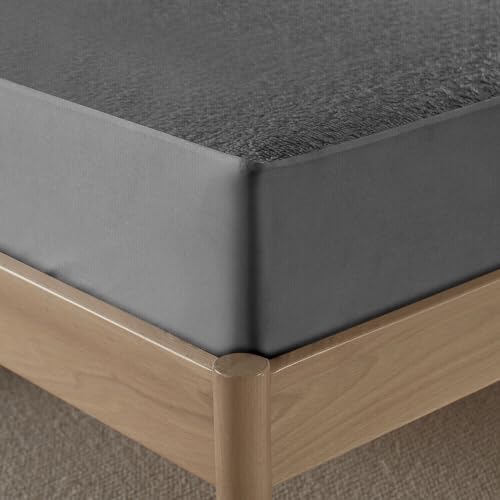 Image of VAS COLLECTIONS Cotton Feel Ultra Soft Mattress Protector King Size (78 x 72 Inches, Grey) | Breathable Hypoallergenic Fitted Mattress Cover | Elastic Bed Protector | Stain Resistant, Grey