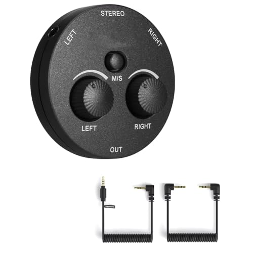 Mélangeur audio adaptateur de microphone compact à double réglage pour DSLR et smartphones