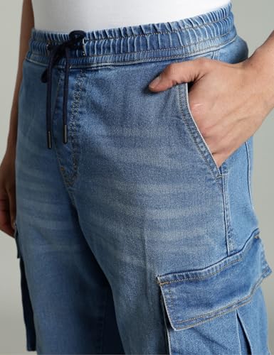 Image of INKD Men's Regular Fit Joggers - Mid -Rise | Cotton Blend | Stretchable Fabric| Elasticated Waistband | Jeans for Men (Available in Plus Sizes)