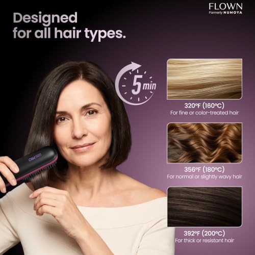 Image of Flown Original Go Brush PRO - No Damage Heat Brush USB-C Charger (Black)