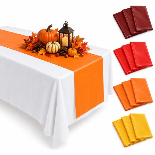 Panelee 12 Pack Fall & Thanksgiving Disposable Plastic Table Runners