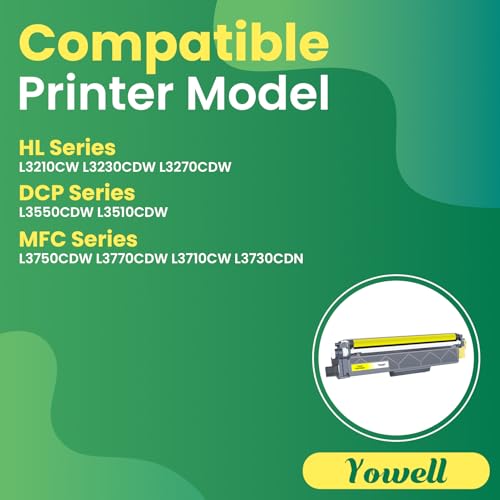 Yowell 1x TN247 Toner Gelb Kompatible für Brother TN247 Toner Gelb für Toner Brother MFC L3750CDW für DCP-L3510CDW DCP-L3550CDW MFC-L3710CW MFC-L3730CDN HL-L3210CW HL-L3230CDW HL-L3270CDW