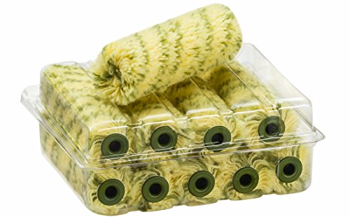 Colorus Top Streif Malerrollen 10 cm – 10er Set | Kleinflächenwalze 13 mm Flor | Farbwalze Polyamid für Wandfarbe, Holz, Rauputz | Profi Malerwerkzeug