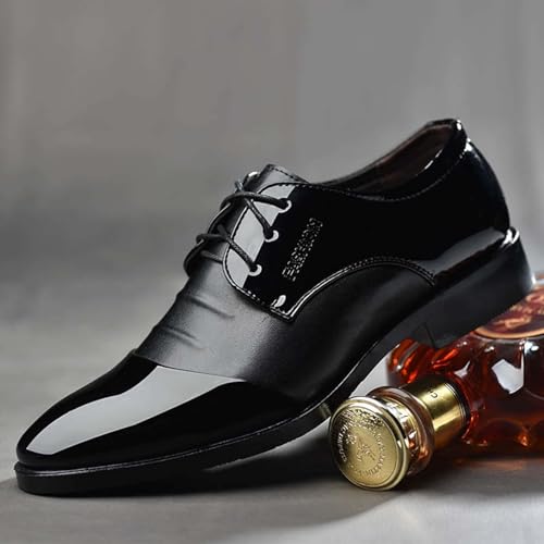 Men's Dress Shoes Business Fashion Black Comfort Oxfords Patent Leather Dressy Shoe Classic Loafers Formal Derby Footwear3