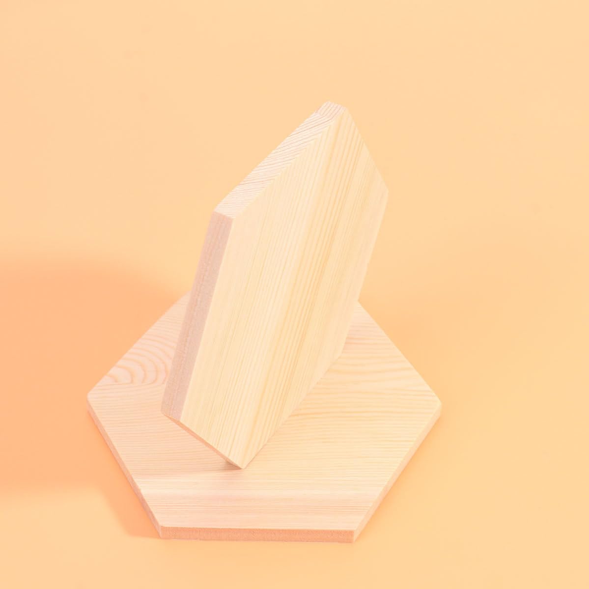 DOITOOL Small Wood Block 10 Pezzi Blocco di Legno Speciale Beige per Art Projects e Craft Projects, Facile da Scrivere e Dipingere, Forma Esagonale