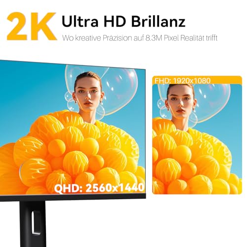 Image of Touchscreen Monitor 27 Inch 2K 100Hz Gaming Monitor with Webcam, QHD 2560x1440 IPS PC Monitors, 10-Point Multi Touch Screen Computer Monitors, with USBC HDMI Ports, Built-in Speakers