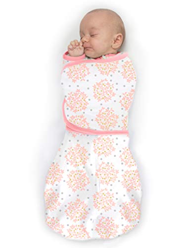 Image of SwaddleDesigns 6-Way Omni Swaddle Sack for Newborn with Wrap & Arms Up Sleeves & Mitten Cuffs, Easy Swaddle Transition, Better Sleep for Baby Boys & Baby Girls, Heavenly Floral, Small, 0-3 Months
