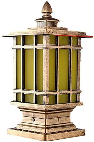 GUOCC Creative Ultra Bright Retro Industrial Rust-Proof Lawn Column Lamp Waterproof Villa Garden Lamp Patio Yard Bollard Post Lamp Glass Lampshades Aluminum Housing Lights Fixture