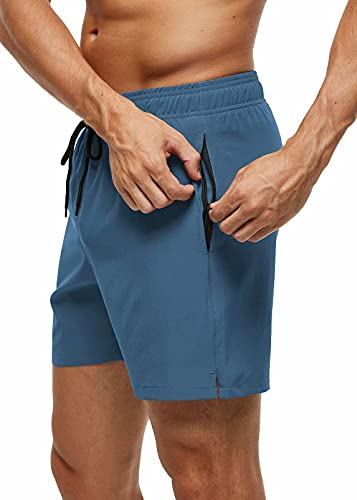 Tyhengta Men's Swim Trunks Quick Dry Beach Shorts with Zipper Pockets and Mesh Lining