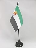 Material : Poliester 100D AZ FLAG Bandera de Mesa de Extremadura 15x10cm - BANDERINA de DESPACHO EXTREMEÑA 10 x 15 cm