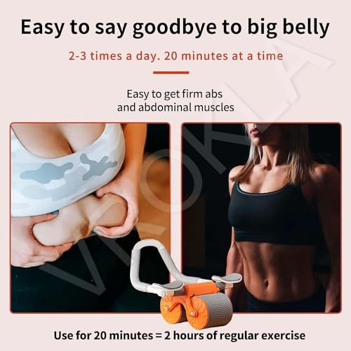 Abs Roller for Men & Women Professional Ab Roller Automatic Rebound With Elbow Support, Timer, Mobile Holder, Knee Mat Abs Roller Wheel Abs Workout Equipment Abdomen Exercise Equipment for Home 7 414uZA0CcWL